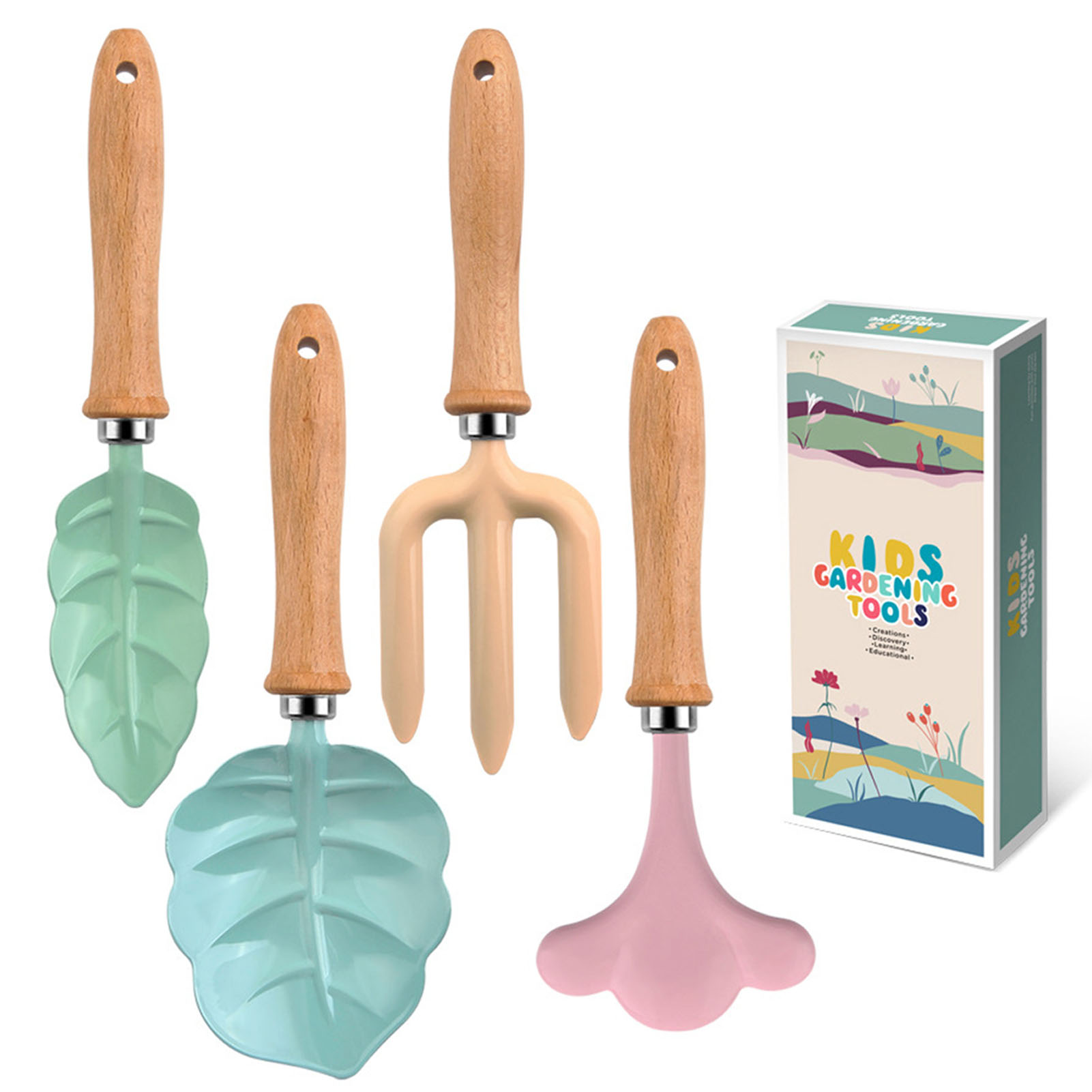 Gardening Tools Kids Set - Набор для садоводства с деревянной ручкой