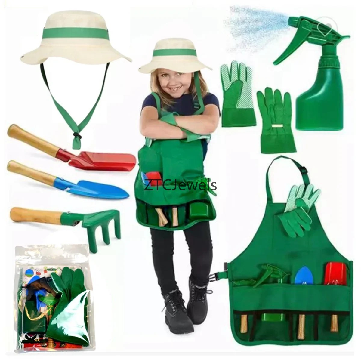 Детский садовый фартук с набор – обзор и цена Gardening Tools Kids Set